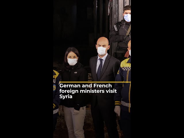 ⁣German and French foreign ministers meet new rulers in Syria | AJ#shorts