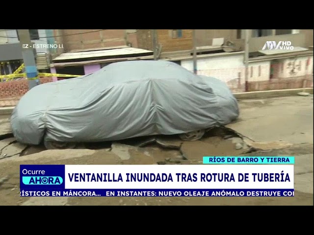 ⁣Ventanilla: viviendas se inundan tras formación de barro y tierra por rotura de tubería