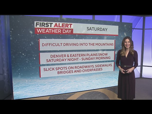 ⁣Foggy in Denver Saturday morning, then light snow later Saturday into Sunday