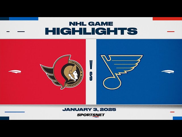 ⁣NHL Highlights | Senators vs. Blues - January 3, 2025