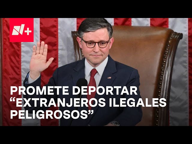 ⁣Mike Johnson promete defender las fronteras de EUA y deportar a "extranjeros ilegales peligroso