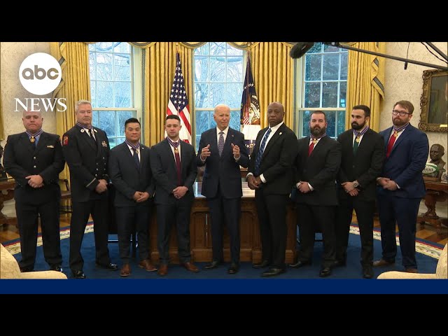 ⁣Biden honors nation's civilian and military heroes at White House