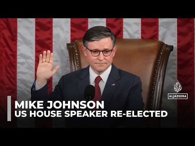 ⁣US House speaker vote: Mike Johnson re-elected to position