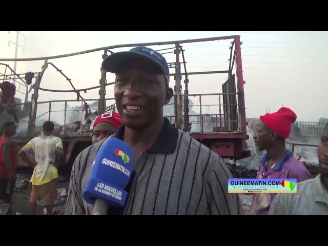 ⁣Incendie à la gare routière de Madina (Conakry): Mamadi Sangaré, une des victimes perd son camion