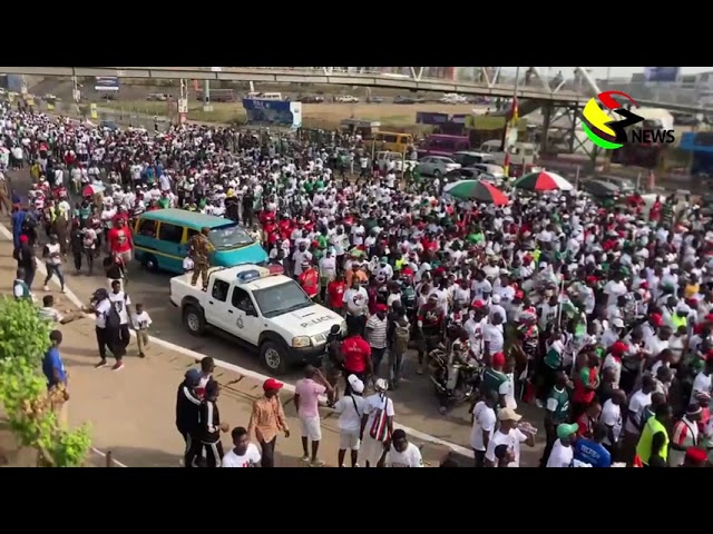 ⁣The NDC Party supporters hit the streets in unity and excitement.