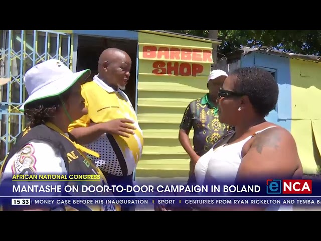 ⁣Mantashe on door to door campaign in Boland