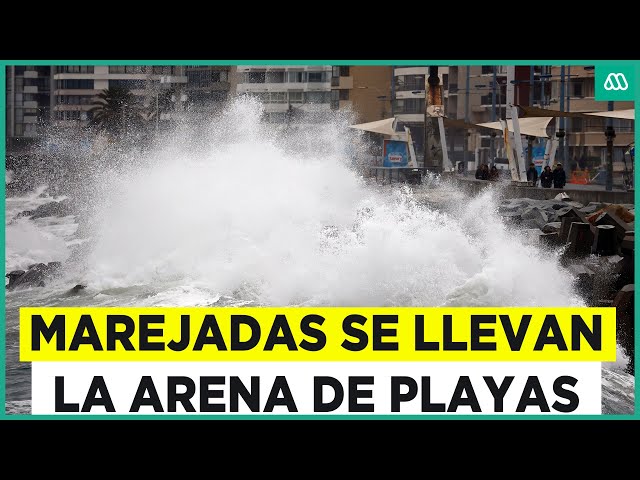 ⁣Marejadas no dan tregua: Playas de Concón nuevamente afectadas por el fenómeno