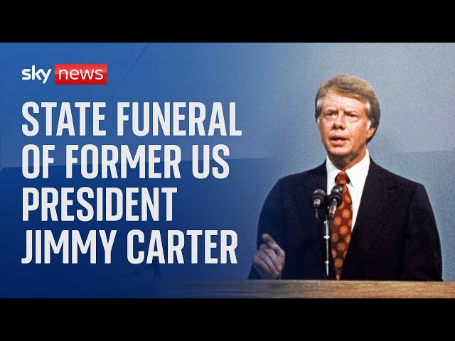 ⁣Former US president Jimmy Carter's state funeral begins