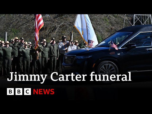 ⁣Jimmy Carter's US state funeral begins in Georgia | BBC News