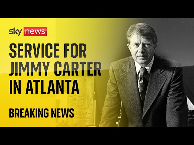 ⁣Mourners gather in Atlanta for a service for Jimmy Carter