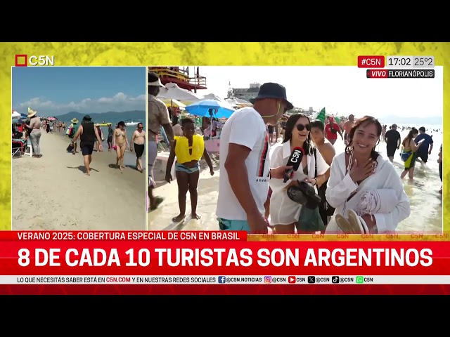 ⁣C5N en FLORIANÓPOLIS: 8 de cada 10 TURISTAS son ARGENTINOS