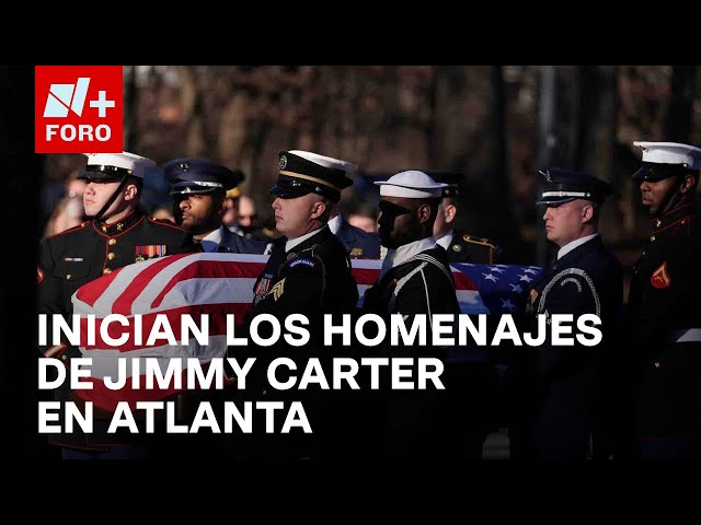 ⁣Caravana con cuerpo de Jimmy Carter llega al centro Carter para homenajes póstumos - Las Noticias