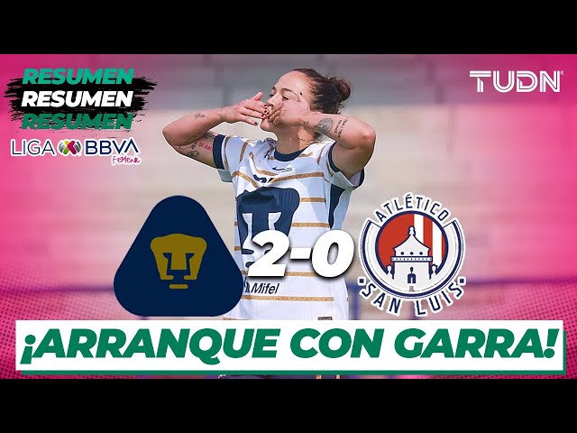 ⁣Resumen y goles | Pumas 2-0 Atl San Luis | Liga MX Femenil - J1 CL2025 | TUDN