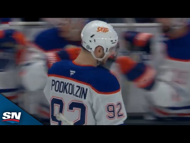 ⁣Leon Draisaitl Sets Up Vasily Podkolzin With One-Timer To Put Oilers On Board