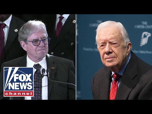 ⁣Jimmy Carter's son shares emotional story at Atlanta service