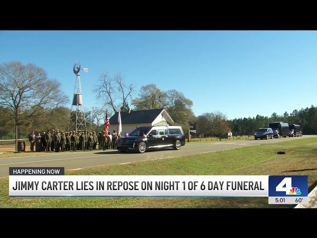 ⁣Days of funeral services begin for former President Carter