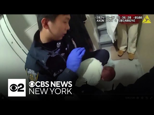 ⁣Video shows NYPD officers save choking baby