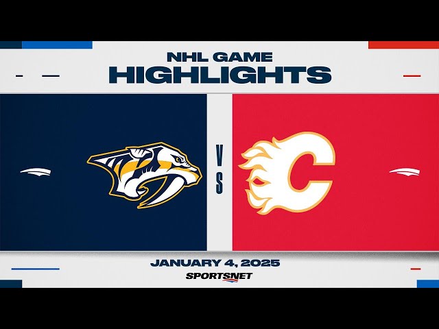 ⁣NHL Highlights | Predators vs. Flames - January 4, 2024