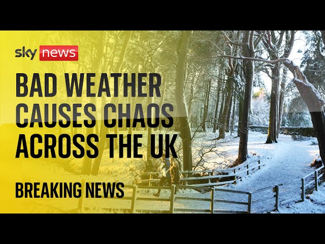 ⁣Watch live: Bad weather causes disruption across the UK