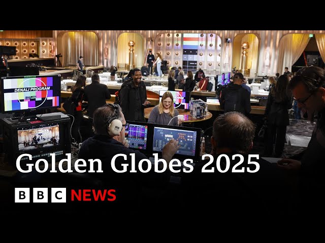 ⁣Behind the scenes as Hollywood prepares for Golden Globe Awards 2025 | BBC News