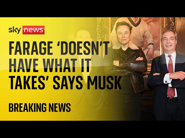 ⁣Elon Musk says Reform UK needs a new leader as 'Farage doesn't have what it takes'