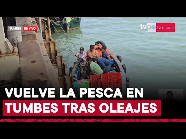 ⁣Tumbes: pescadores vuelven al mar tras más de una semana de fuertes oleajes