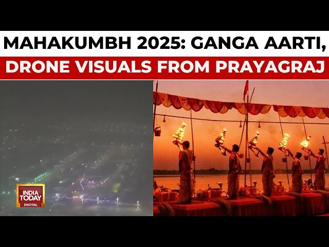 ⁣Maha Kumbh 2025 LIVE: Stunning Drone Visuals Of Prayagraj And Serene Ganga Aarti Captivates Millions