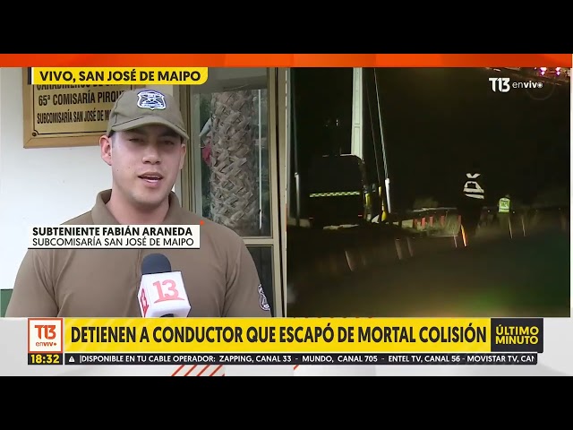 ⁣Detienen a conductor que escapó de mortal colisión en San José de Maipo