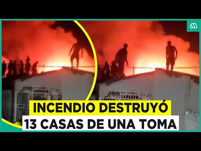 ⁣Incendio en toma dejó 13 casas destruidas: No había grifos en la zona