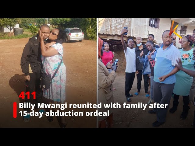 ⁣Relief and joy as Billy Mwangi reunites with family after 15-day abduction ordeal