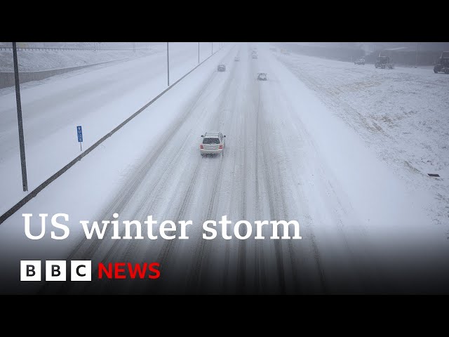 ⁣Several US states declare emergencies as millions hit by huge winter storm | BBC News