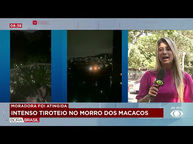 ⁣Mulher é vítima de bala perdida durante tiroteio no Morro dos Macacos, no RJ