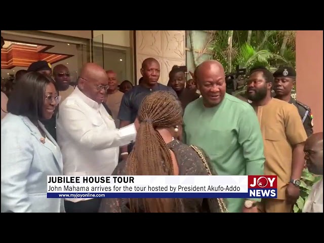 ⁣Jubilee House Tour: John Mahama arrives for the tour hosted by President Akufo-Addo