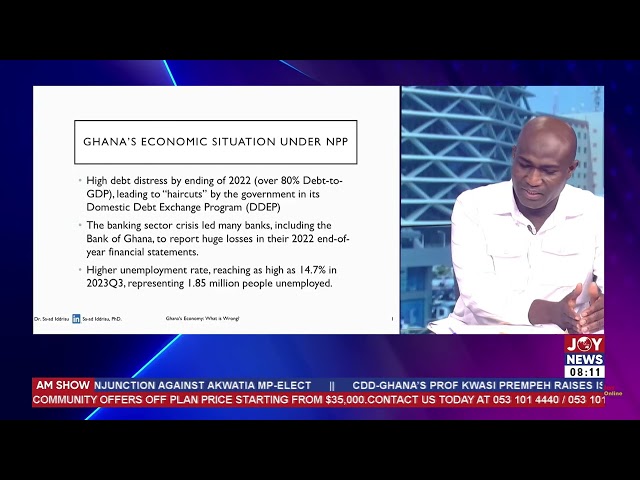 ⁣The current economy is one of the weakest Ghana has ever had - Dr. Sa-ad Iddrisu. #AMShow #JoyNews