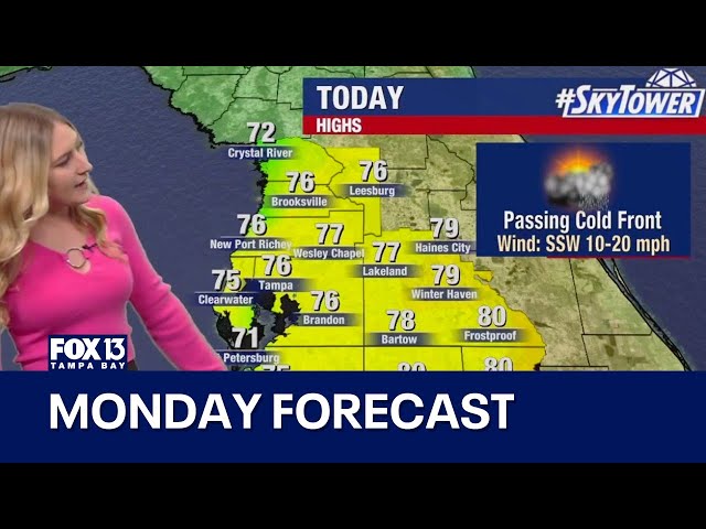 ⁣Tampa weather | Monday forecast