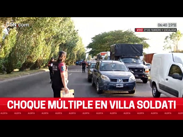 ⁣CHOQUE MÚLTIPLE en VILLA SOLDATI: UN HERIDO y CUATRO AUTOS INVOLUCRADOS