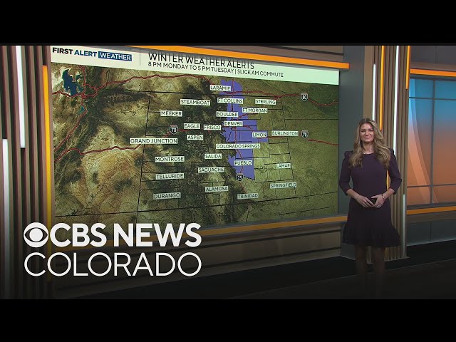 ⁣Cold but quiet for Monday but an incoming storm brings snow to Colorado impacting Denver by Tuesday