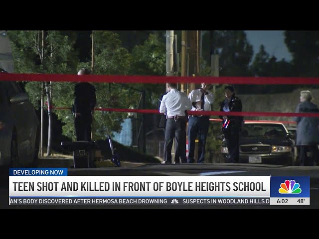 ⁣Teen shot and killed in front of Boyle Heights school