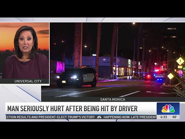 ⁣Man seriously hurt after being hit by driver in Santa Monica