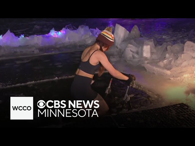 ⁣WCCO guest takes icy dip at Sauna Camp in Excelsior