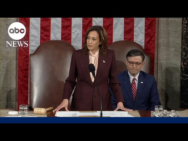 ⁣Kamala Harris certifies Trump's election win, four years after Jan. 6 insurrection