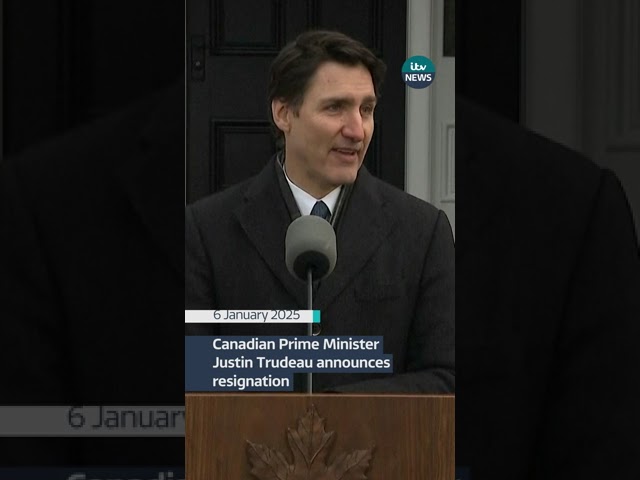 ⁣Canadian Prime MinisterJustin Trudeau announces resignation #itvnews #shorts #canada