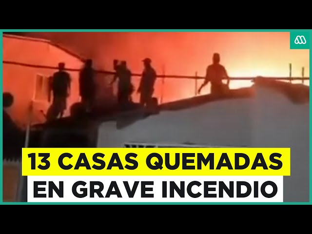 ⁣13 casas quemadas en brutal incendio en Colina: Ciudadano extranjero resulta fallecido