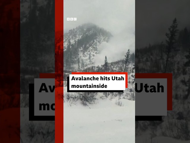 ⁣Avalanche hits Utah mountainside during winter storm. #Avalanche #US #Shorts #BBCNews