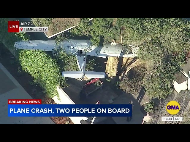 ⁣Small plane crashes in backyard of Temple City home