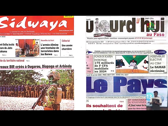 ⁣Revue de presse : la crise en RDC et la création de nouveaux BIR sont entre autres sujets à la Une