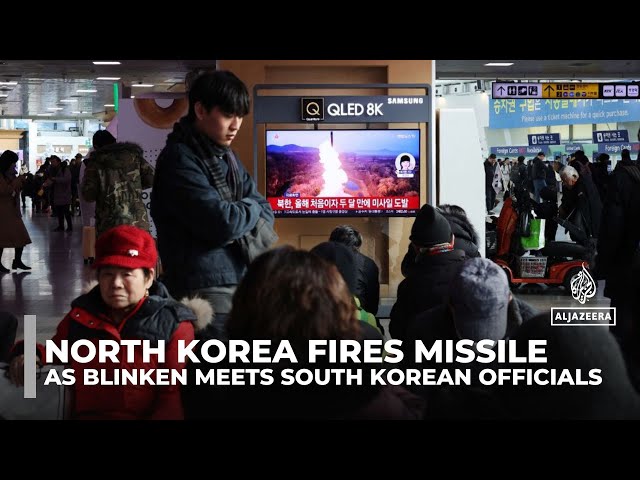 ⁣North Korea fires missile as Blinken meets South Korean officials