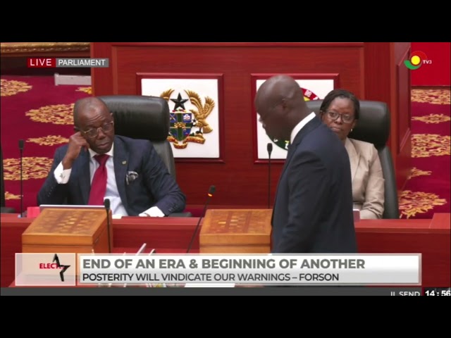 ⁣MP,s final sitting ahead of dissolution: Minority leader Ato forson delievers his fiinal speech.