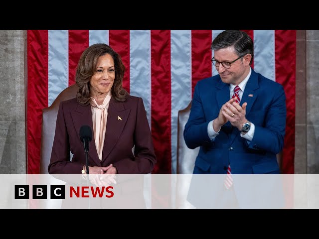 ⁣Kamala Harris certifies US election result | BBC News