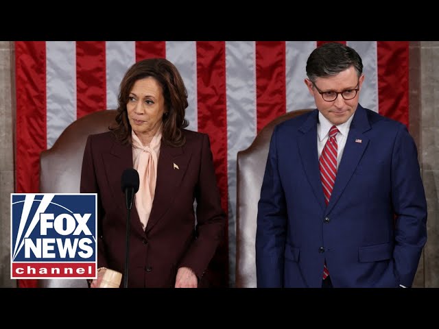 ⁣'AWKWARD MOMENT': Kamala Harris certifies Trump's election win